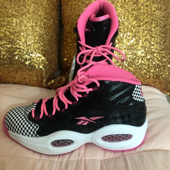 reebok question white black pink